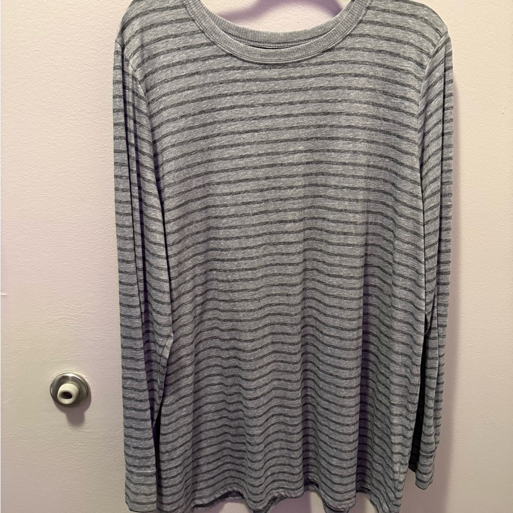 Torrid Classic Fit Gray Striped Top